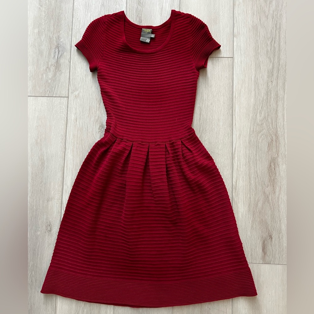 Taylor red knit dress